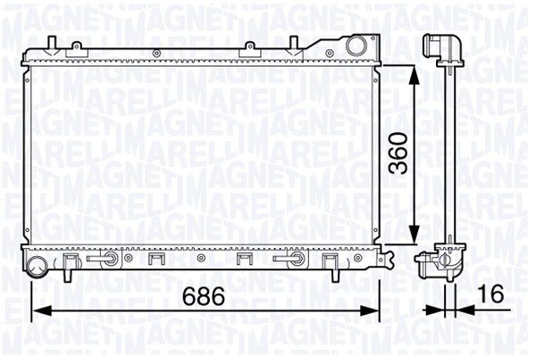 MAGNETI MARELLI Радиатор, охлаждение двигателя 350213132300